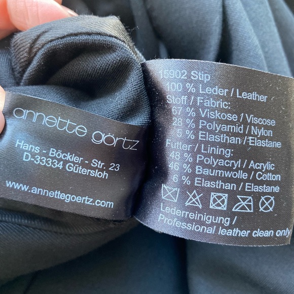 ANNETTE GORTZ Black Leather Dress Euro Size 44 US Large - Picture 5 of 15